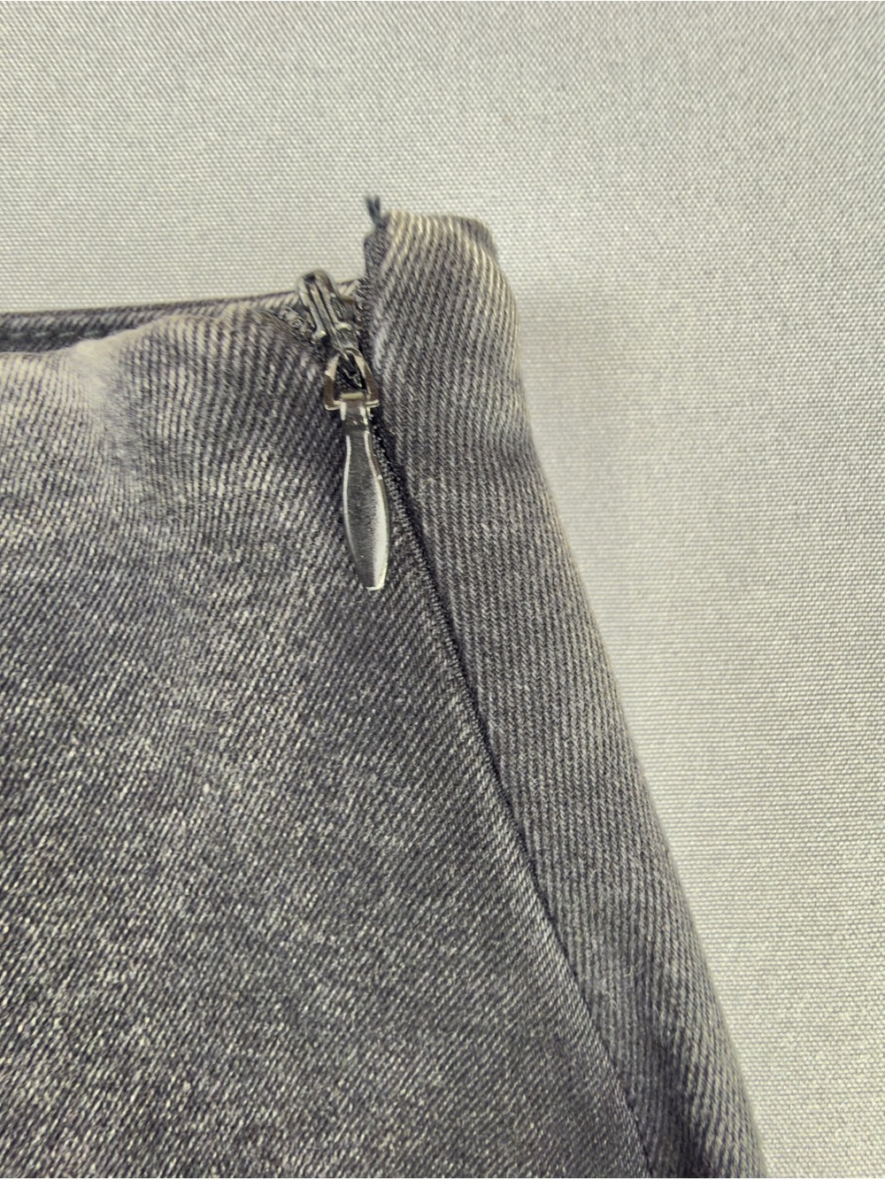 Classic Black Washed Denim Mini Skirt - Picture 3 of 7